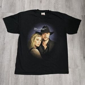 Vintage 2000 Tim McGraw & Faith Hill Soul2Soul Tour Black Tee Large